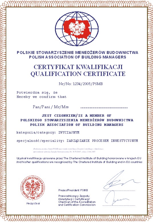 Certyfikat PSMB